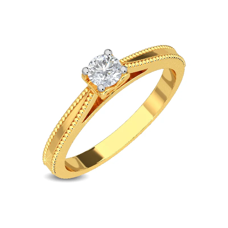 Affordable Gold-Plated Jewelry For Modern Fashion 0.20 CT Zel Solitaire Ring