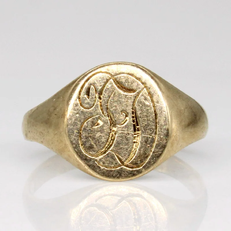 Flash Sale On Stunning Jewelry – Don't Miss Out 10k Yellow Gold 'D' Initial Ring | SZ 3 |