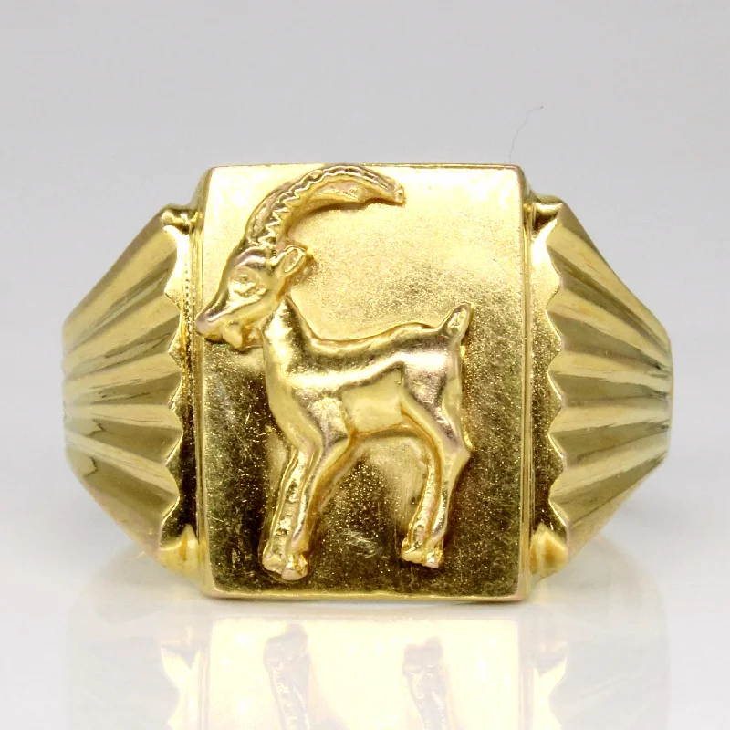 Adjustable Charm Bracelets For A Perfect Fit 10k Yellow Gold Goat Ring | SZ 11.25 |