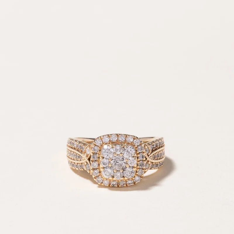 Elegant Jewelry, Exclusive Prices – Shop Now 'Michael Hill' 10k Yellow Gold Cluster Diamond Ring | 1.00ctw | SZ 4.25