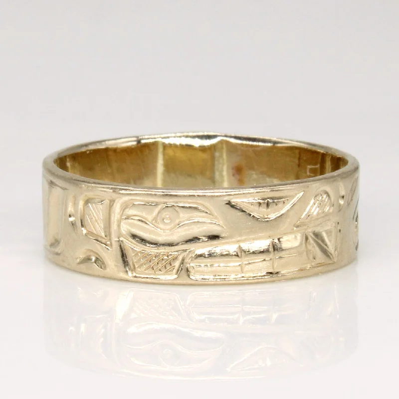 Elegant Jewelry, Exclusive Prices – Shop Now 14k White Gold Indigenous Art Ring | SZ 6.25 |