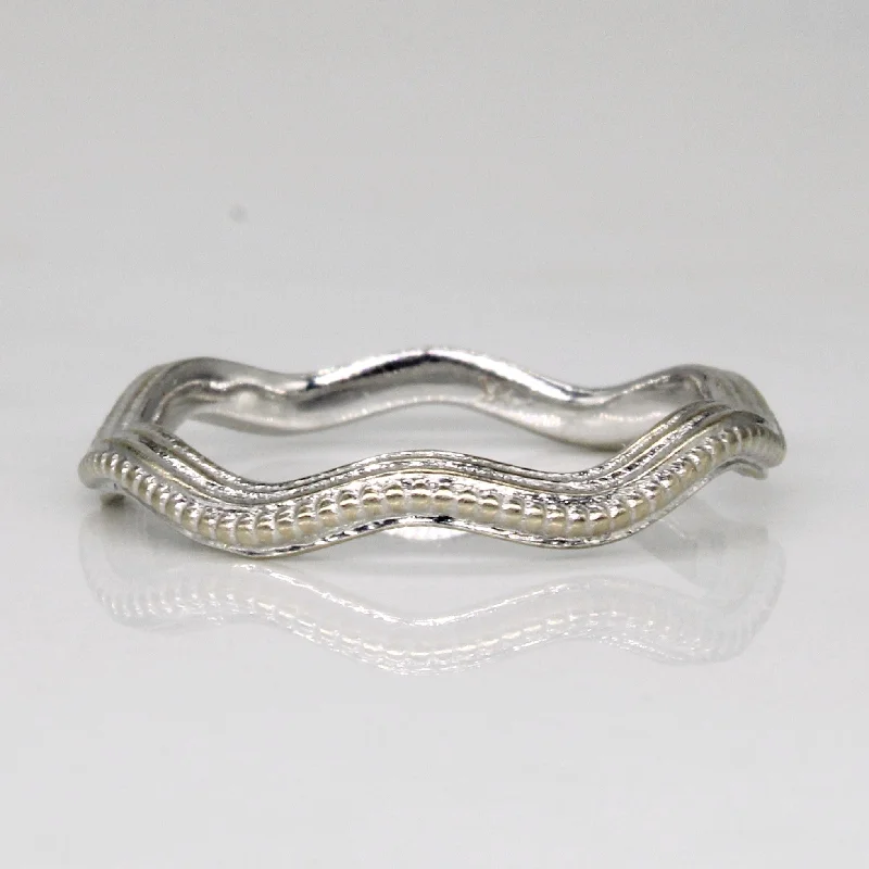 Gorgeous Jewelry, Limited-Time Savings 14k White Gold Wave Ring | SZ 6.75 |