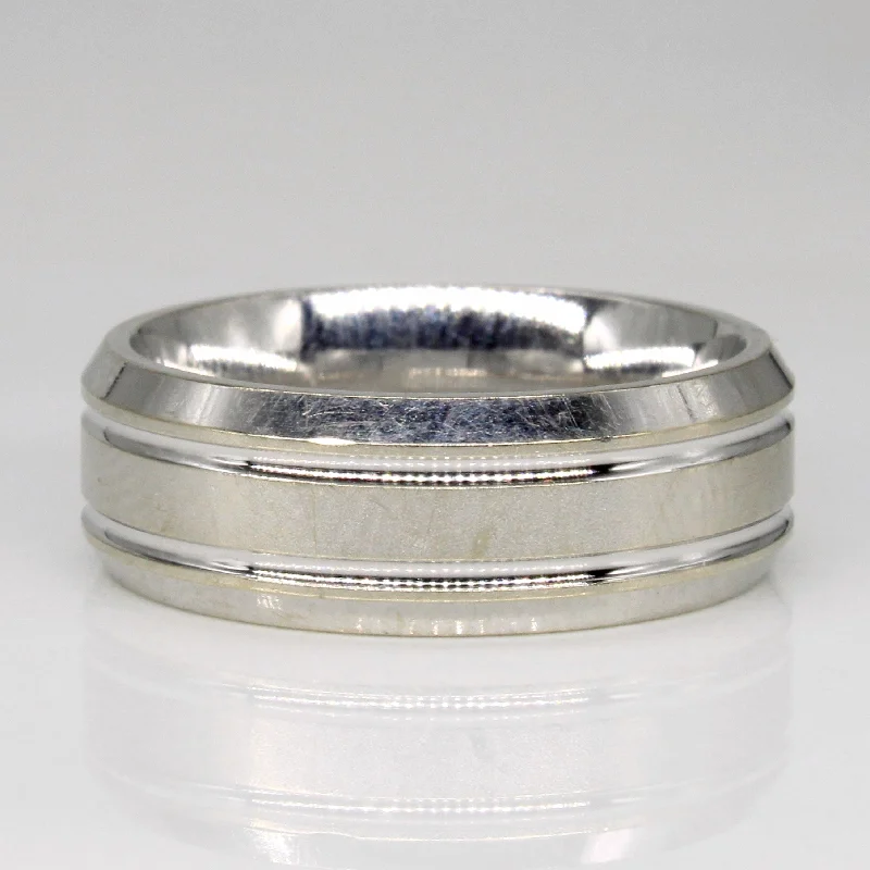 High-Quality Gemstone Jewelry For Special Occasions 14k White Gold Wedding Band | SZ 7.25 |