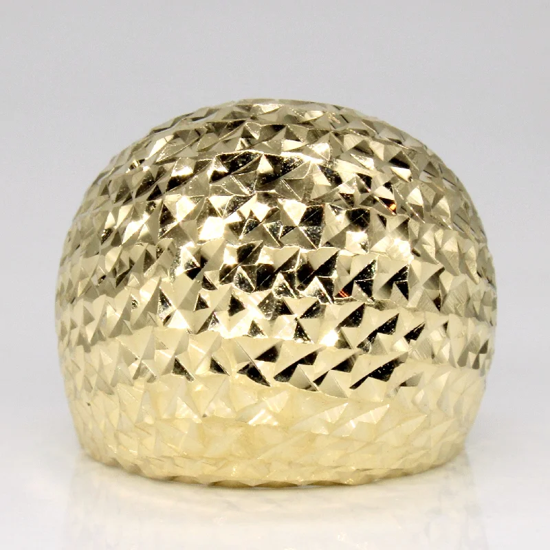Dainty Floral Jewelry For Feminine Elegance 14k Yellow Gold Dome Ring | SZ 7 |