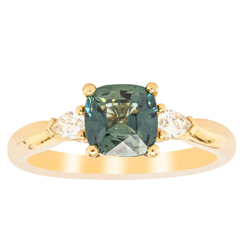 Premium Jewelry Now Available At Special Discounts 18ct Yellow Gold 1.33ct Green Sapphire & Diamond Ayla Ring