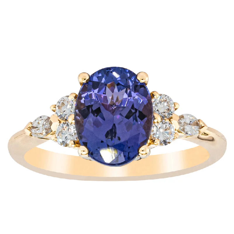 Shop Stylish Jewelry Now And Save Big 18ct Yellow Gold 2.19ct Tanzanite & Diamond Oriana Ring