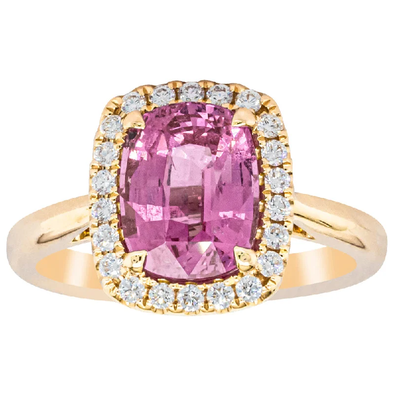 Trending Jewelry Now Available At Exclusive Prices 18ct Yellow Gold 3.03ct Pink Sapphire & Diamond Nina Ring