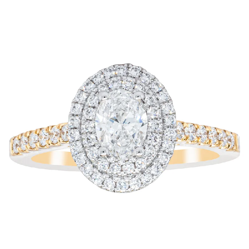 Everyday Jewelry Essentials Now On Sale 18ct Yellow Gold .50ct Oval Cut Diamond Rosa Ring