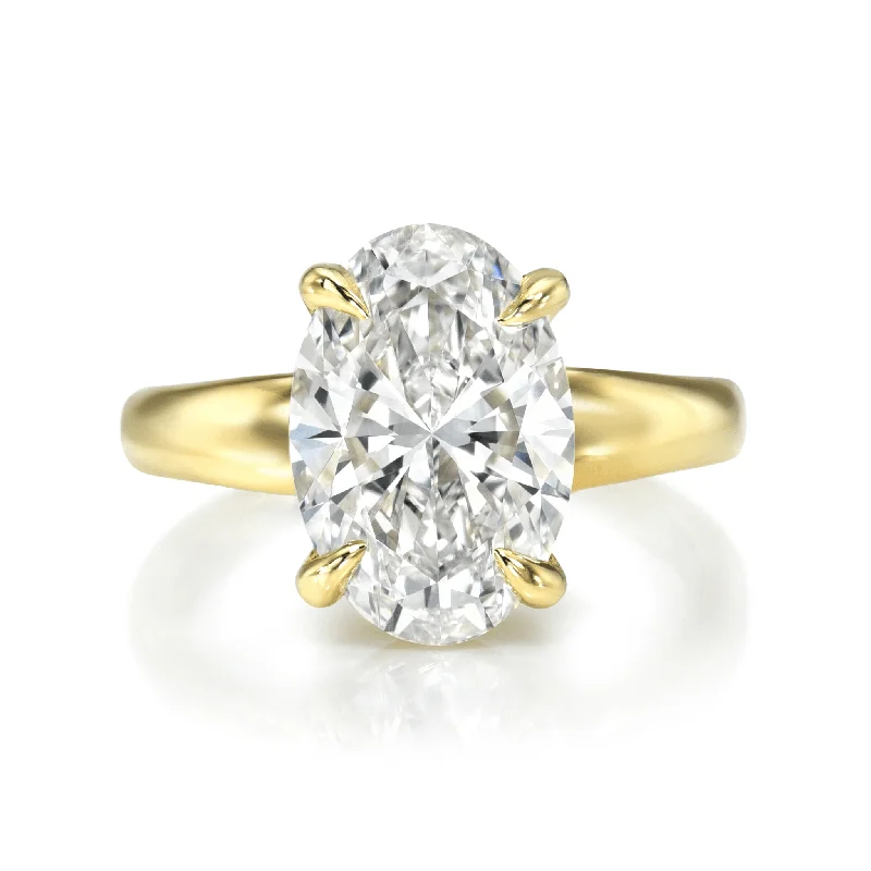 Premium Jewelry, Premium Discounts – Act Fast 18K Oval Shape Diamond Solitaire with Tapered Cloud Fit Band | Ready to Ship