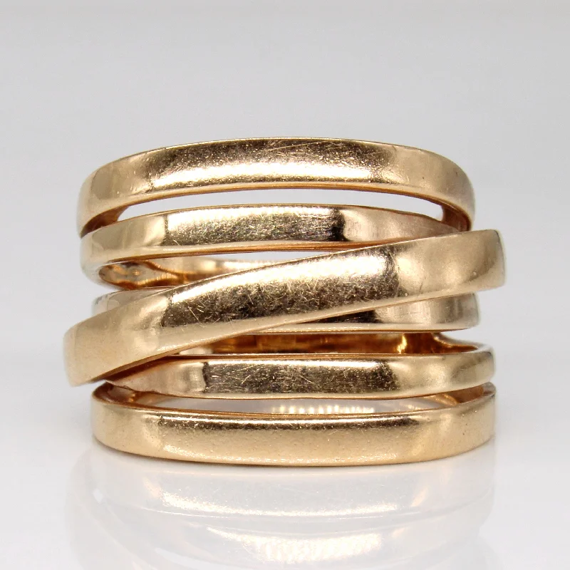 Elegant Jewelry, Exclusive Prices – Shop Now Italian 18k Rose Gold Overlapping Ring | SZ 7.5 |