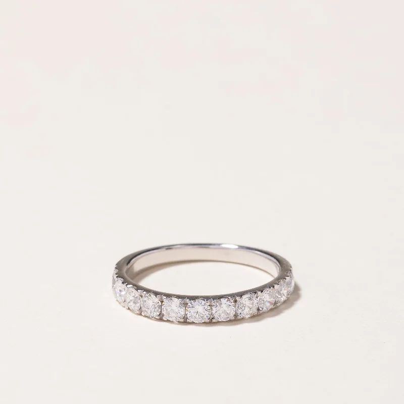 Exclusive Gemstone Jewelry At Special Prices 18k White Gold Semi Eternity Diamond Band | 0.69ctw | SZ 5