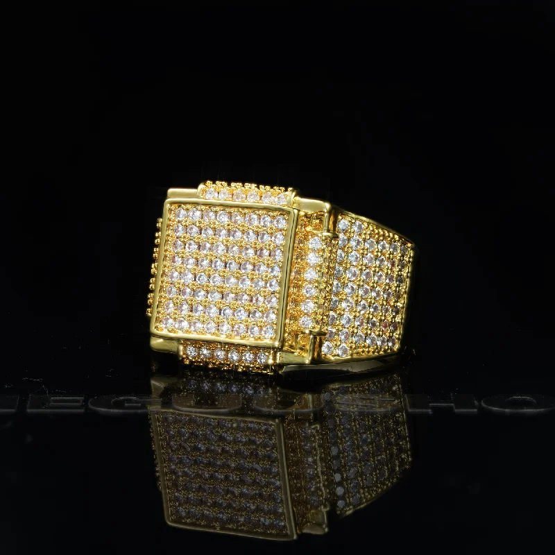 Handcrafted Beauty At Affordable Prices 18k White & Yellow Gold-Plated CZ Hip Hop Ring