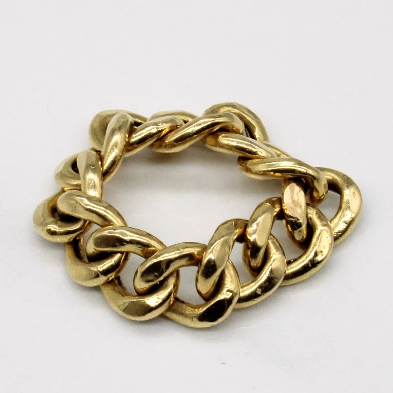 Your Perfect Accessory Now At The Best Price 18k Yellow Gold Cuban Link Ring | SZ 9.75 |