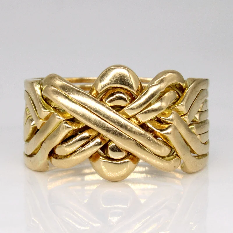 Dazzle In Elegance With Our Biggest Jewelry Sale 18k Yellow Gold Puzzle Ring | SZ 13 |