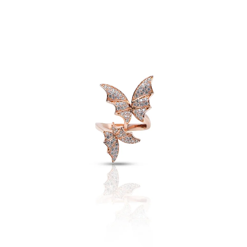 Premium Jewelry, Premium Discounts – Act Fast 925 Silver Exclusive "Sparkling Bats" Ring for Girls