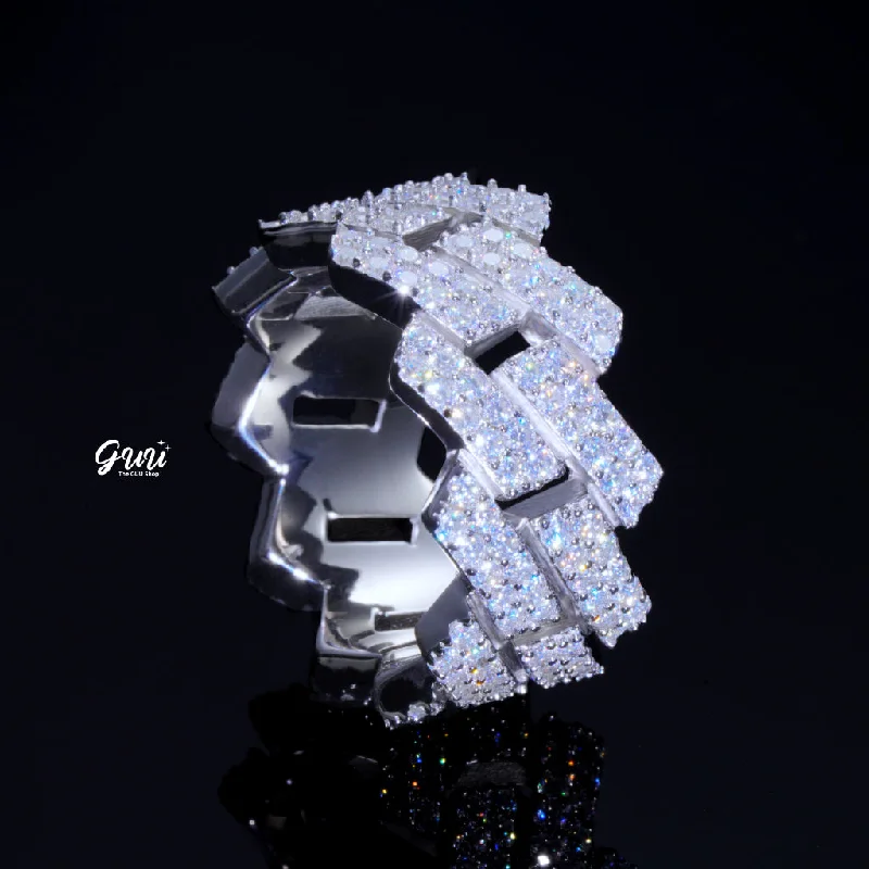 Huge Savings On Timeless Jewelry Collections 925S & VVS Moissanite Cuban Link Ring White Gold