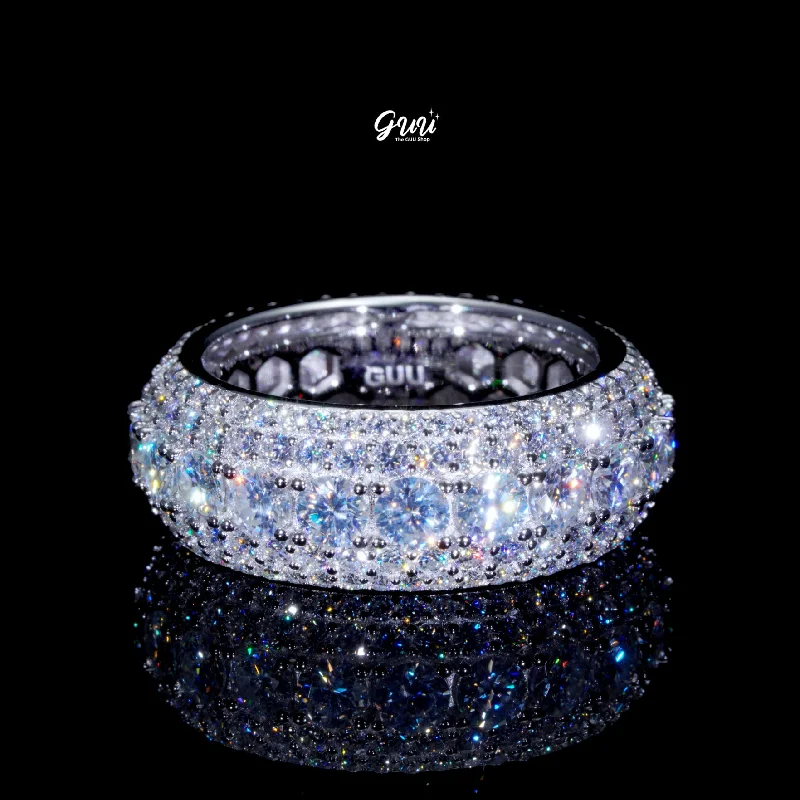 Limited-Stock Jewelry Clearance – Grab Your Favorites Now 925S & VVS Moissanite Layered Diamond Ring White Gold