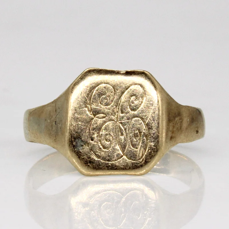 Don't Miss Our Biggest Jewelry Sale Of The Season 1933 Birmingham 9k Yellow Gold 'E.C.' Initial Ring | SZ 8.75 |