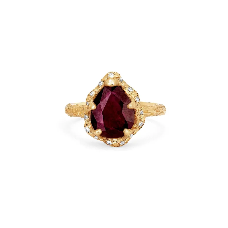 Personalized Jewelry Sale – Unique Pieces At Great Prices Baby Queen Water Drop Natural Ruby Ring with Sprinkled Diamonds