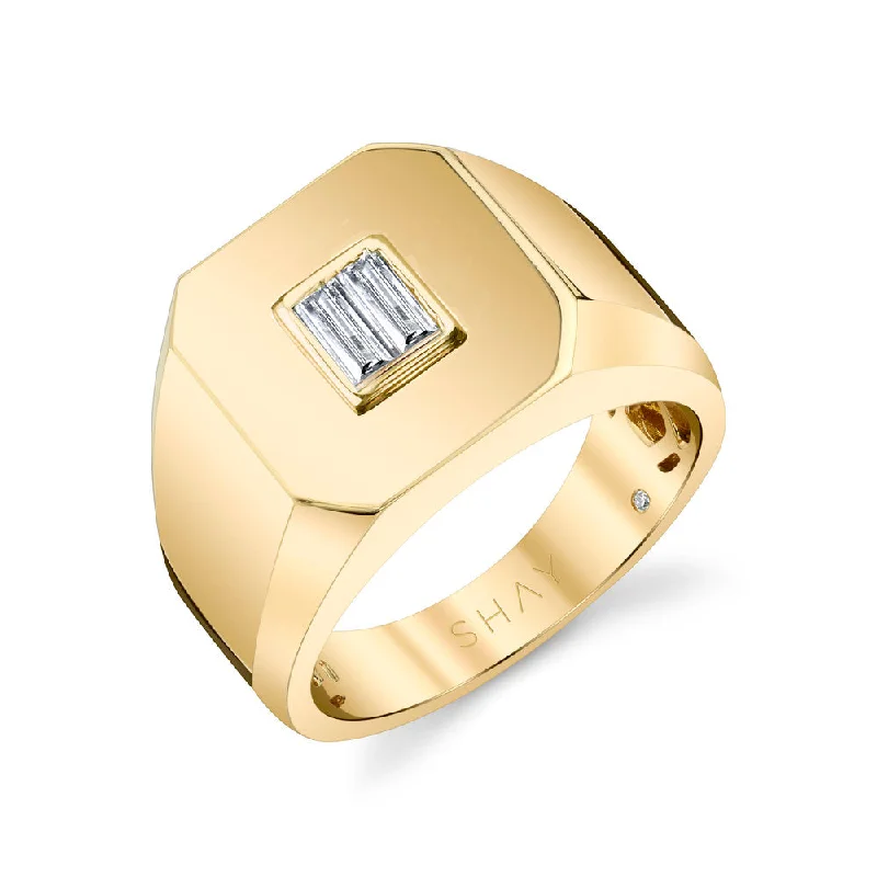 Shine Without Limits – Jewelry Sale Happening Now MEN'S DIAMOND BAGUETTE SIGNET PINKY RING