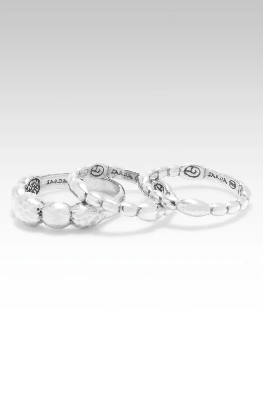 Luxury Jewelry Now At Special Promotional Rates Bubbling Happiness Ring Set of 3™ in Hammered