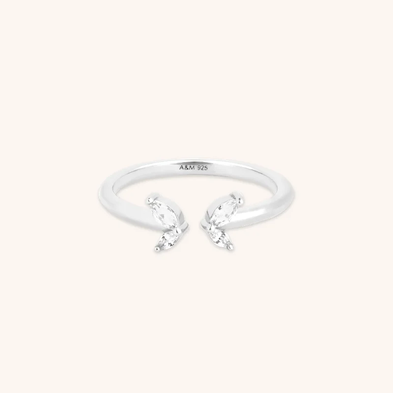 Breathtaking Jewelry, Breathtaking Prices Butterfly Crystal Open Ring in Silver