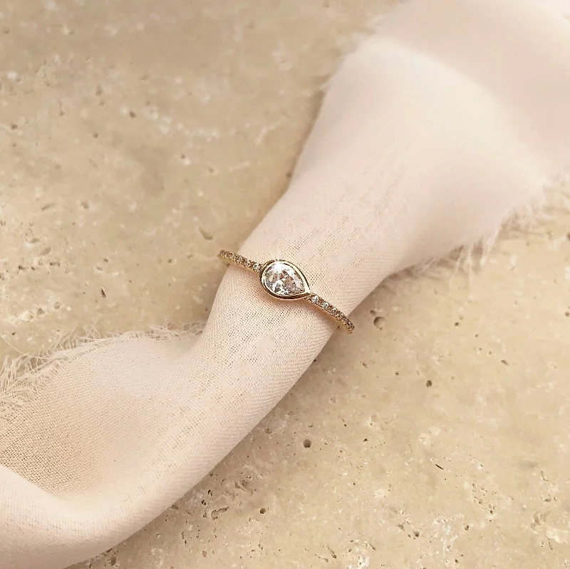 Dainty Floral Jewelry For Feminine Elegance Caterina - CZ Pavé Ring