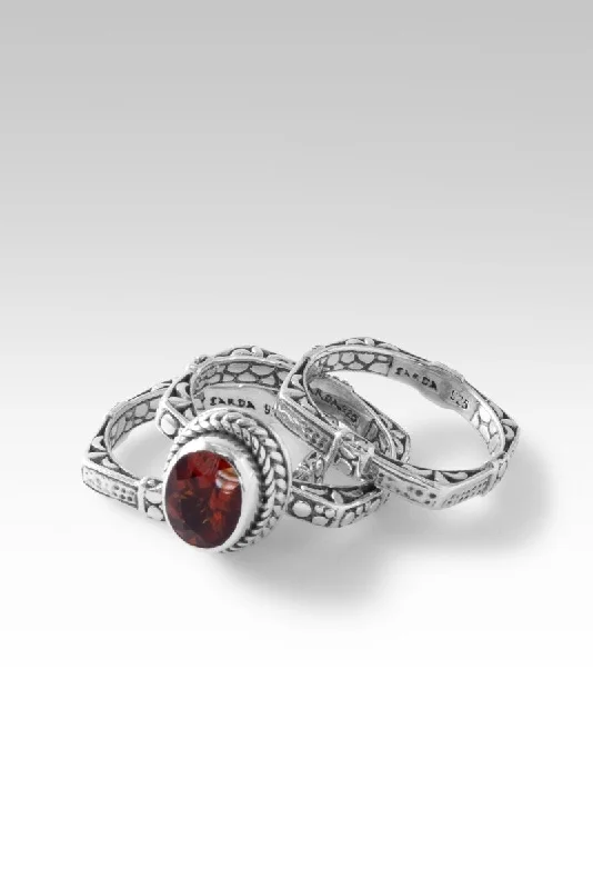 Gorgeous Jewelry, Limited-Time Savings Chosen Worthy Loved Ring Set of 3™ in Red Madeira Citrine