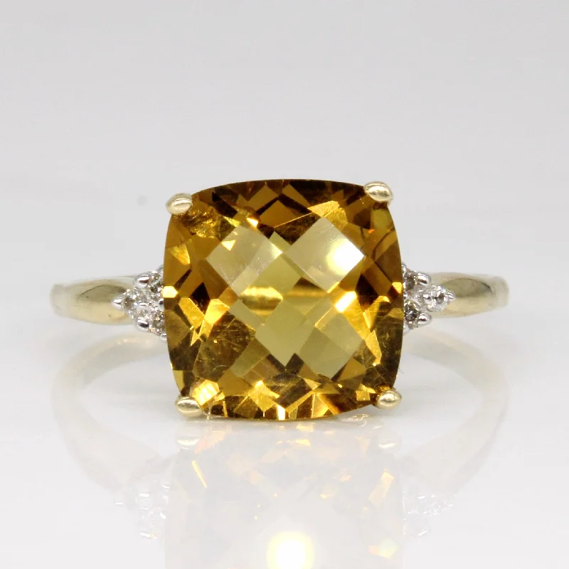 Jewelry Deals That Outshine The Rest Citrine & Diamond Cocktail Ring | 4.85ct, 0.03ctw | SZ 9 |