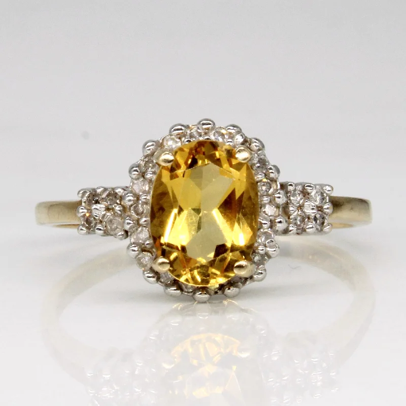 Don't Miss These Dazzling Jewelry Discounts Citrine & Diamond Halo Ring | 1.10ct, 0.08ctw | SZ 7.75 |