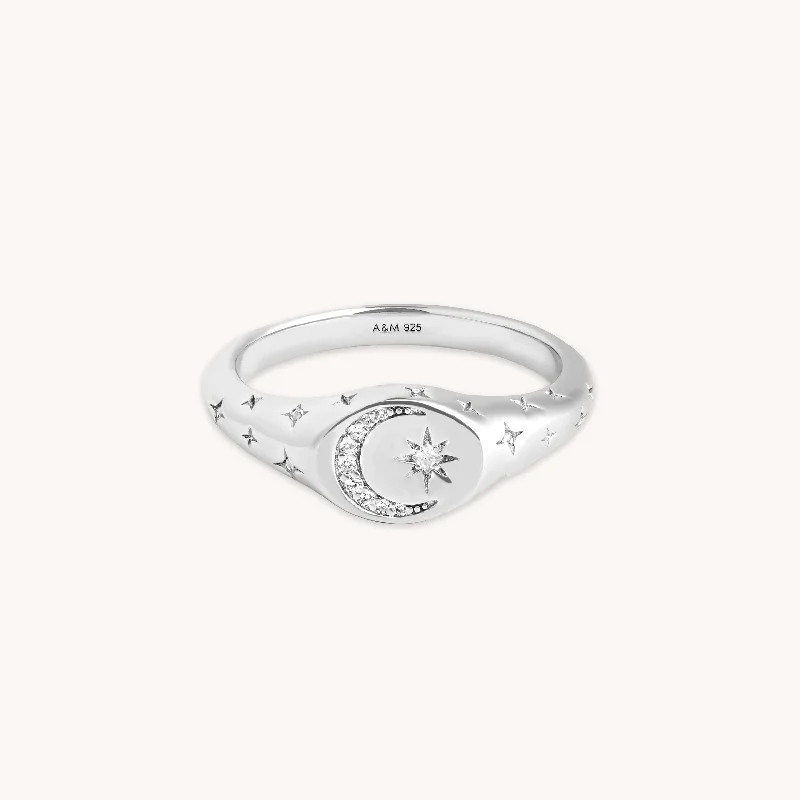 Get Ready To Sparkle – Special Jewelry Discounts Cosmic Signet Ring in Silver