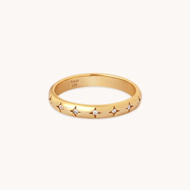 Breathtaking Jewelry At Limited-Time Savings Cosmic Star Band Ring in Gold