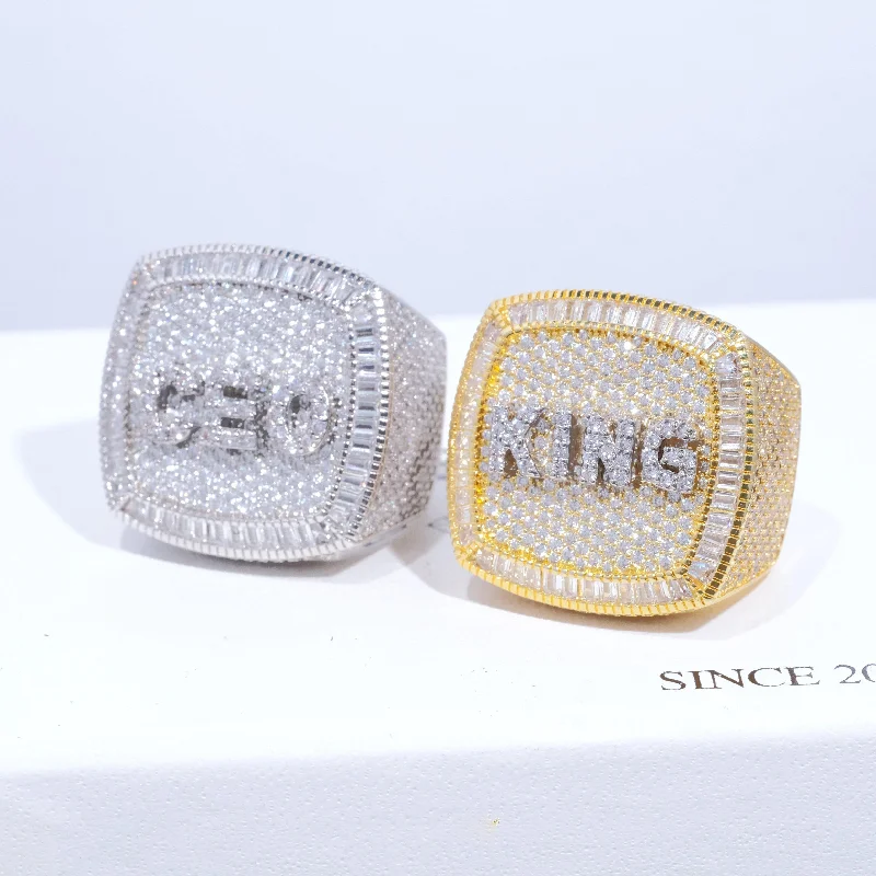 High-End Jewelry, Now More Affordable Than Ever CUSTOM LETTER 3D ICED RING