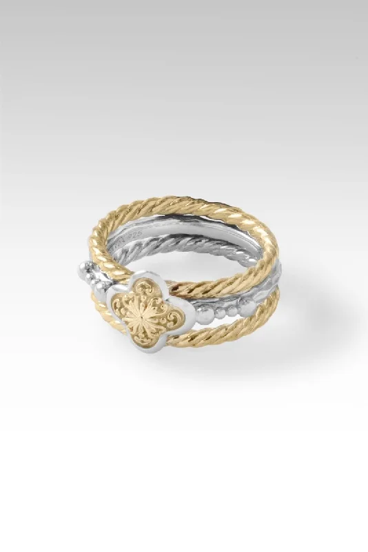Premium Diamond Jewelry For Unforgettable Moments Daily Blessings Ring Set of 3™ in 18K Gold & Rhodium Over Sterling Silver