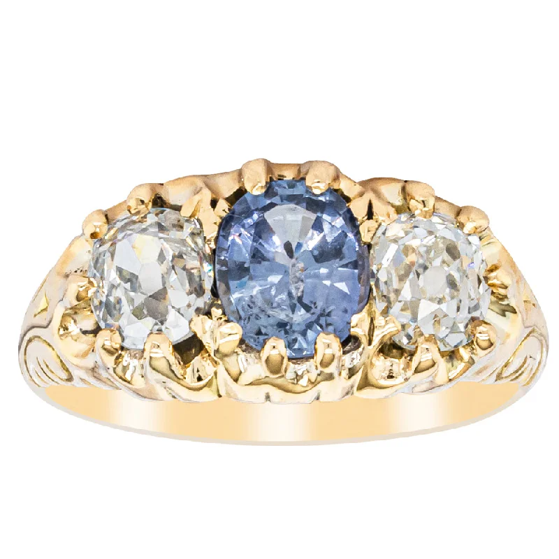 Eco-Friendly Sustainable Jewelry For Conscious Buyers Deja Vu 18ct Yellow Gold .94ct Sapphire & Diamond Ring
