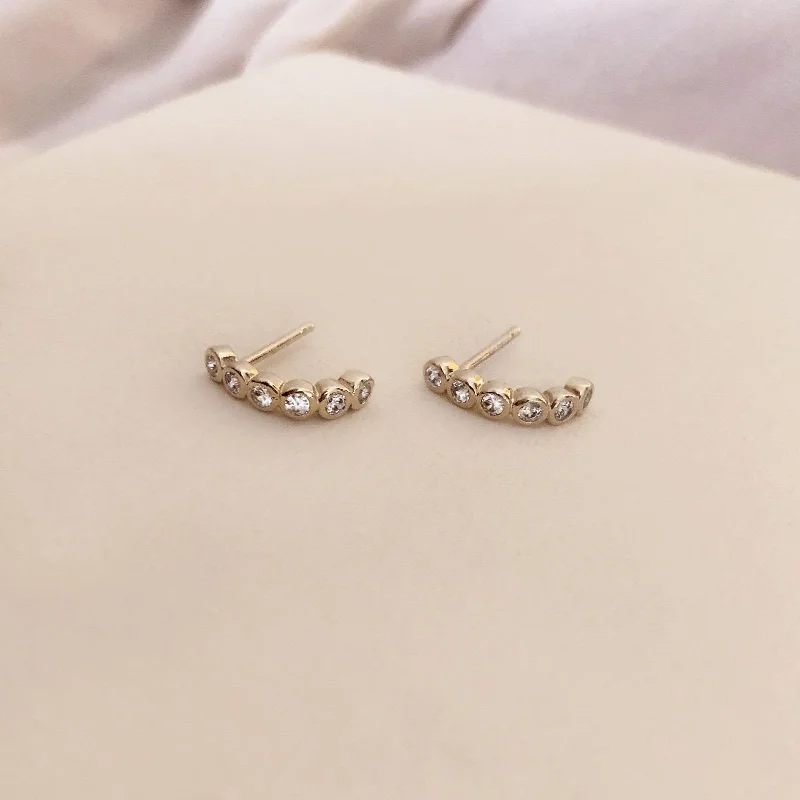 Trendy Minimalist Jewelry For Everyday Wear Devon - CZ Half Lobe Cuff