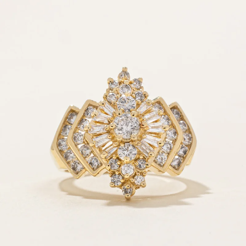 Adjustable Charm Bracelets For A Perfect Fit Diamond Cluster Cocktail Ring | 1.22ctw | SZ 6.75 |