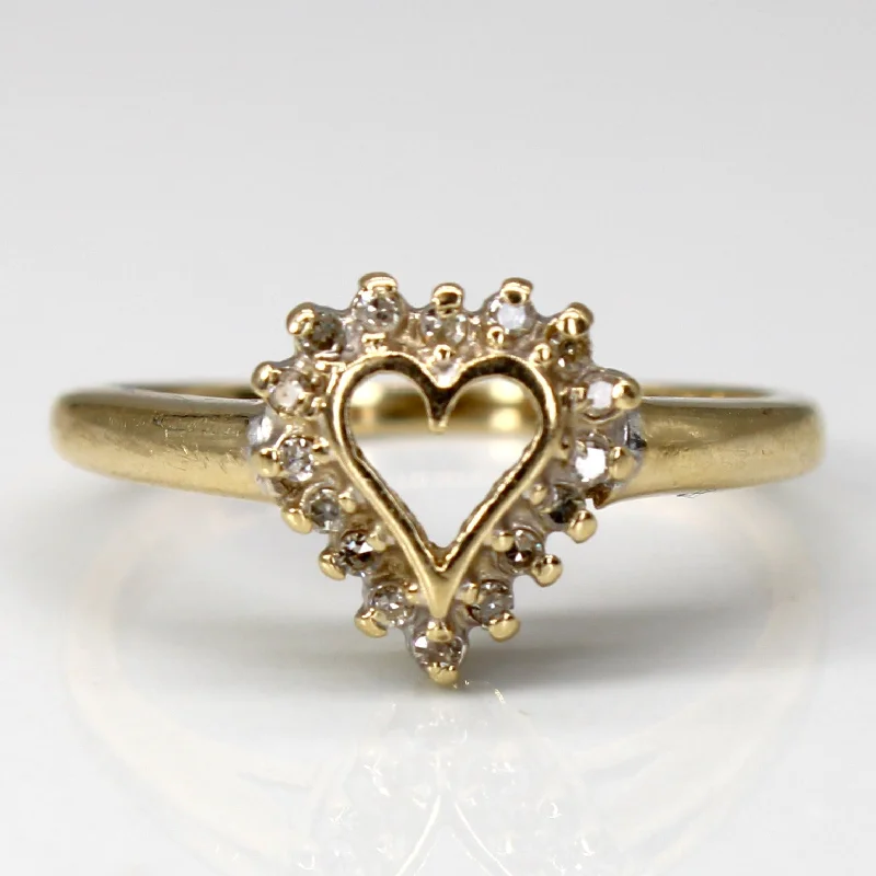 Shop Dazzling Jewelry At The Best Prices Diamond Heart Design Gold Ring | 0.08ctw | SZ 6 |