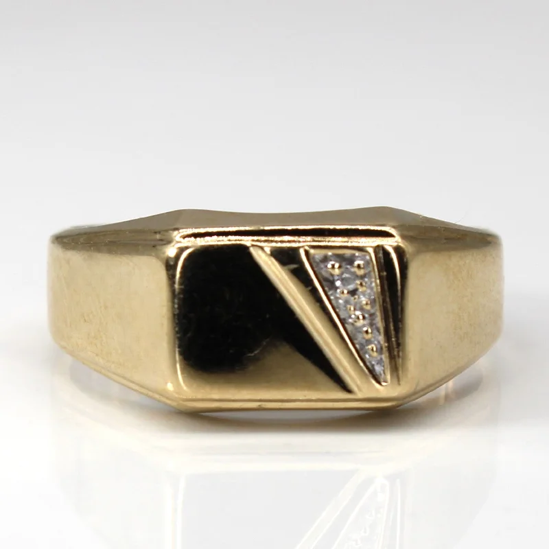 Affordable Glamour – Premium Jewelry At Special Prices Diamond Signet Gold Ring | 0.01ct | SZ 10.75 |