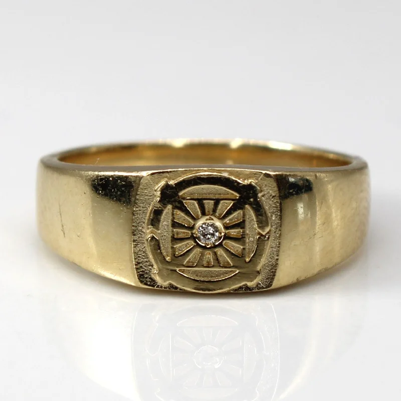 Personalized Jewelry At Special Discount Rates Diamond Solid Gold Textured Ring | 0.01ct | SZ 5.75 |