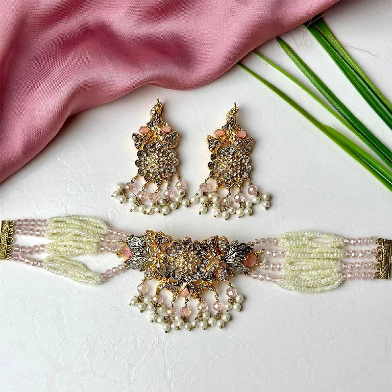Luxury Handcrafted Jewelry For Elegant Looks Gunsha Set (Baby Pink)