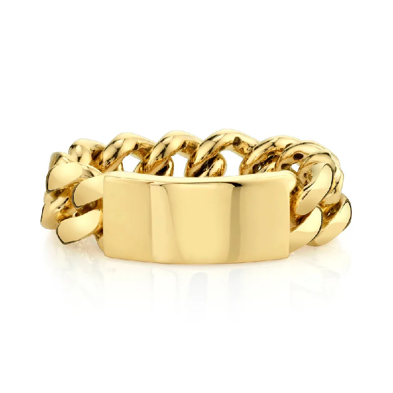 Special Deals On Handcrafted And Designer Jewelry MEN'S SOLID GOLD ID FLAT LINK RING