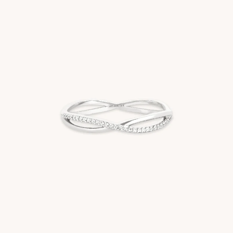 Affordable Luxury Jewelry For Every Occasion Infinite Topaz Pavé Ring in Solid White Gold