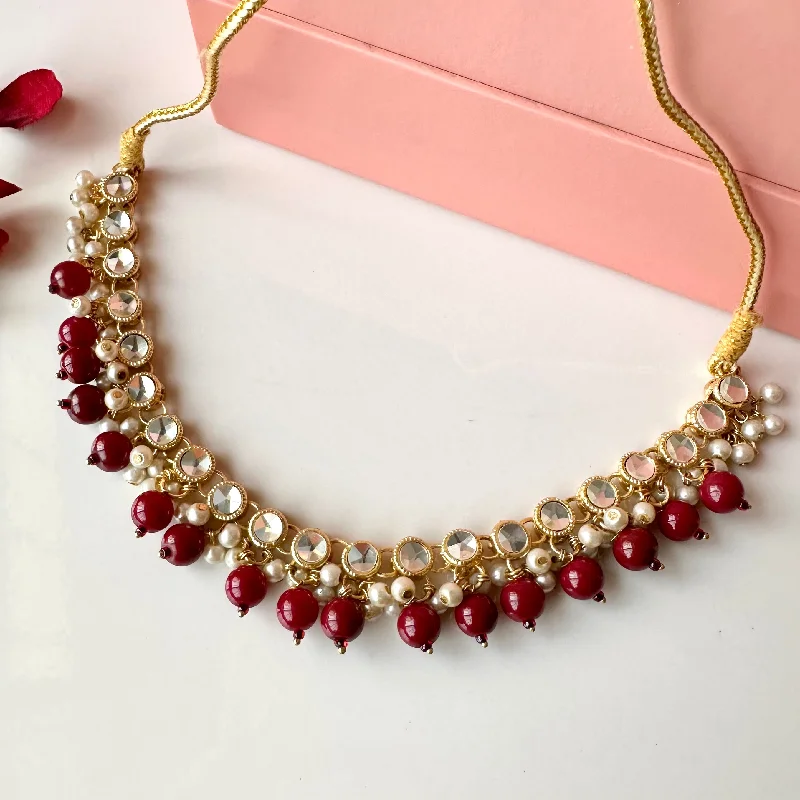Shop Stylish Jewelry Now And Save Big Jeena Necklace (Maroon)