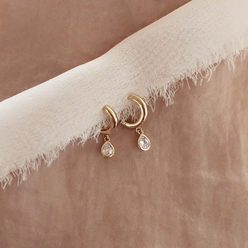 Classic And Modern Jewelry Styles On Sale Jolana - Teardrop CZ Hoops
