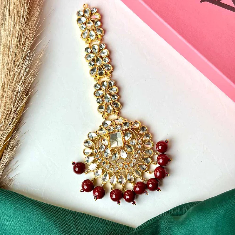 Jewelry Sale Bonanza – Grab Your Sparkle Now Kundan Bindiya (Maroon)