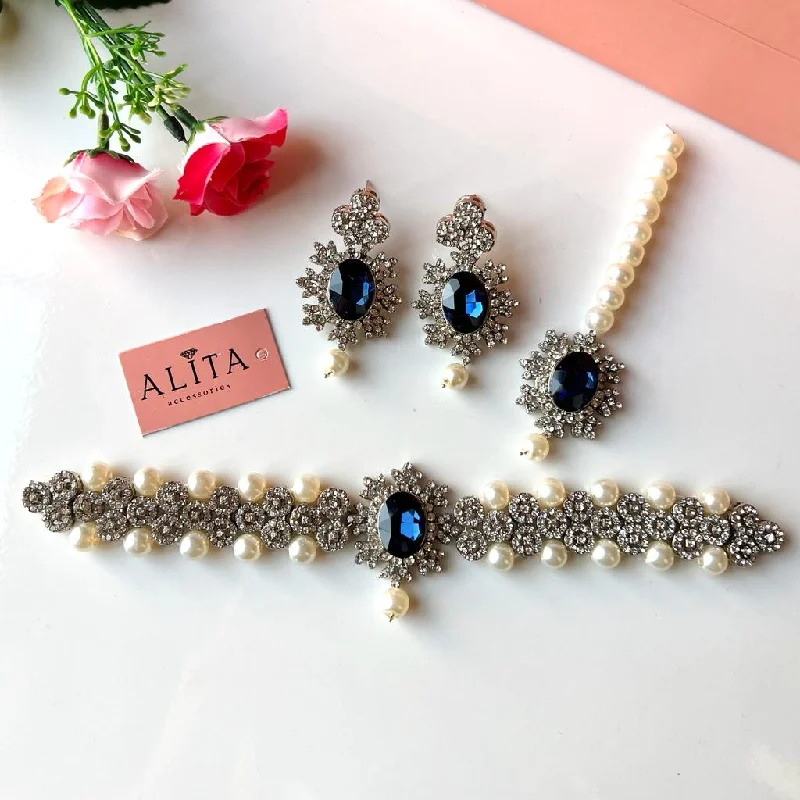 Luxury Meets Affordability – Jewelry Sale Now Live Mehrbano (Silver Navy blue)