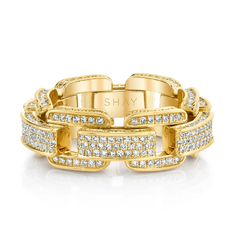 Huge Savings On Timeless Jewelry Collections MEN'S DIAMOND PAVE DECO LINK RING