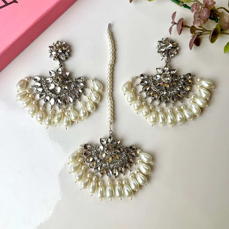 Best Jewelry Deals – Premium Quality At Exclusive Discounts Minaahil Silver (white) Earrings/Teeka set
