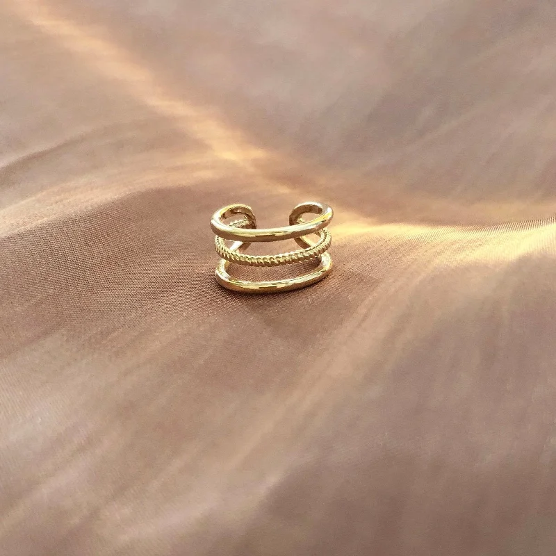 Trendy Minimalist Jewelry For Everyday Wear Mira - Triple Ear Cuff